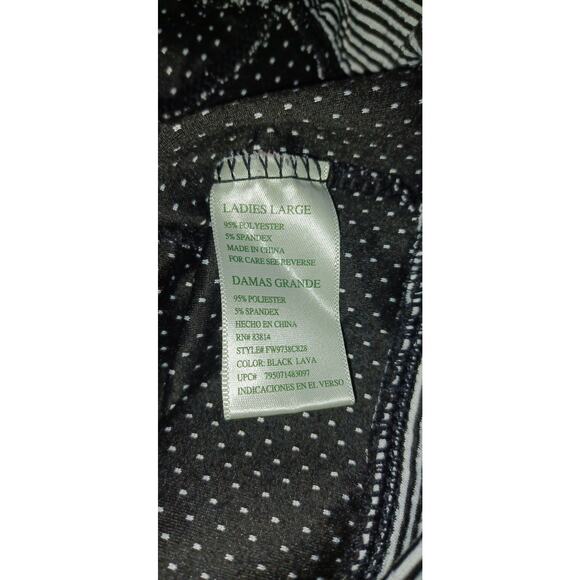 Tangerine Hoodie Womens Large Black and White Striped Polka Dots Kangaroo Pocket - Picture 7 of 8